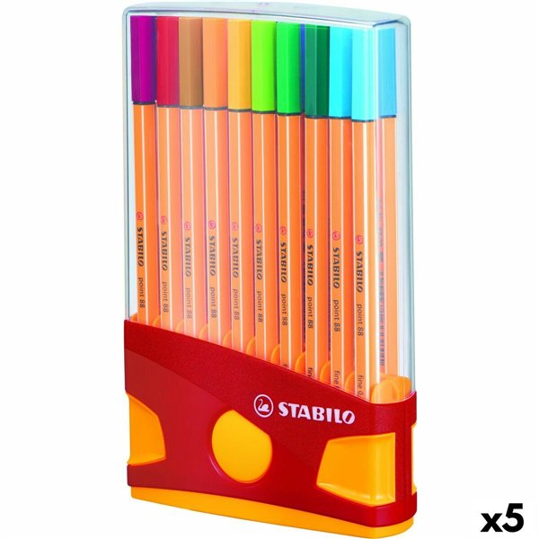 Set of Felt Tip Pens Stabilo POINT 88 Multicolour 20 Pieces (5 Units)