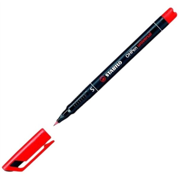 Set of Felt Tip Pens Stabilo OHPEN UNIVERSAL Black 0,4 mm (10 Units)