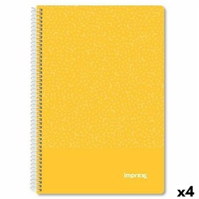 Notebook Imprex Yellow Din A4 80 Sheets (4 Units)