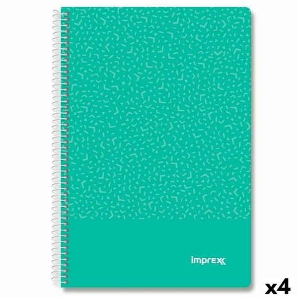 Notebook Imprex Green Din A4 80 Sheets (4 Units)