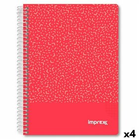 Notebook Imprex Red A5 80 Sheets (4 Units)