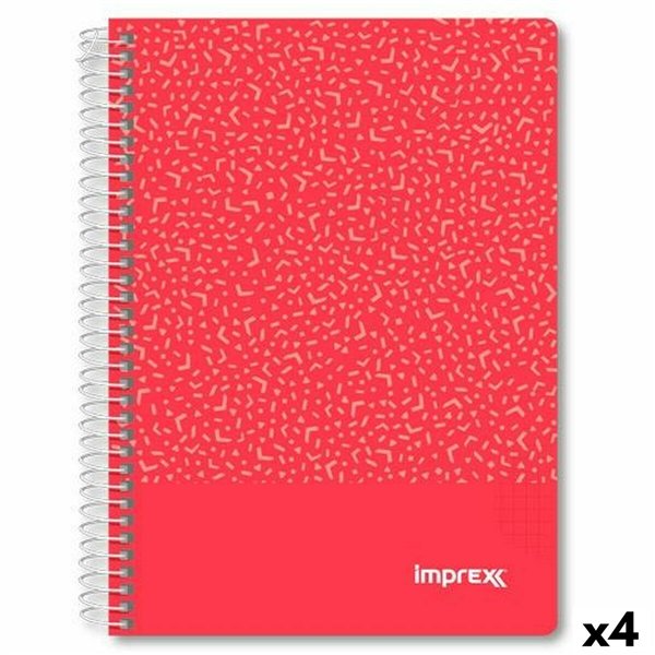 Notebook Imprex Red A5 80 Sheets (4 Units)