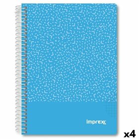 Notebook Imprex Blue A5 80 Sheets (4 Units)