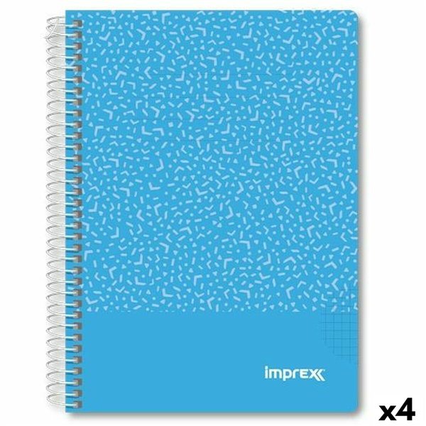 Notebook Imprex Blue A5 80 Sheets (4 Units)