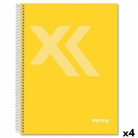 Notebook Imprex Yellow Din A4 80 Sheets (4 Units)