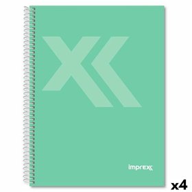 Notebook Imprex Green Din A4 80 Sheets (4 Units)