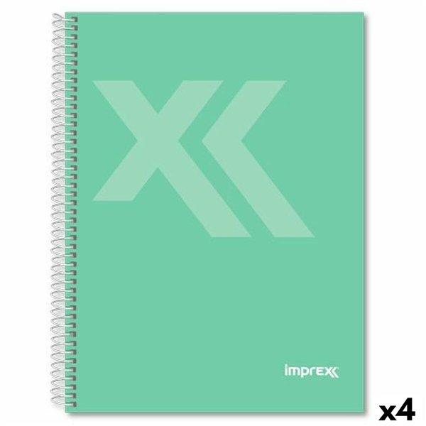 Notebook Imprex Green Din A4 80 Sheets (4 Units)
