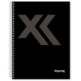 Notebook Imprex Black Din A4 80 Sheets (4 Units)