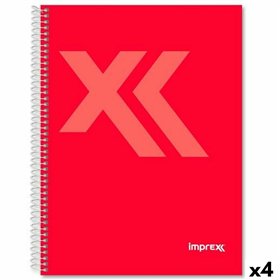 Notebook Imprex Red A5 80 Sheets (4 Units)