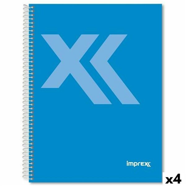 Notebook Imprex Blue A5 80 Sheets (4 Units)