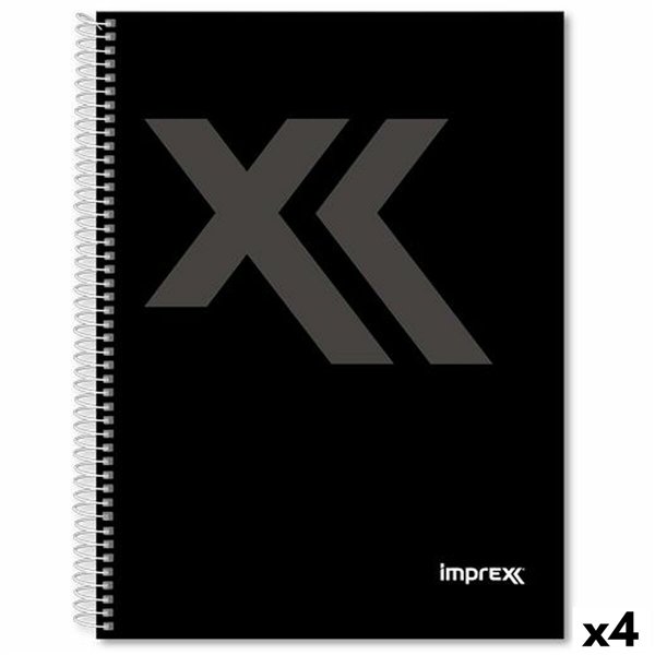 Notebook Imprex Black A5 80 Sheets (4 Units)