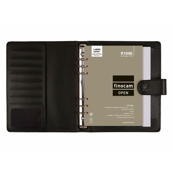Diary Finocam Black 15,5 x 21,5 cm
