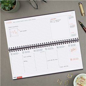 Weekly Planner Finocam Grey Paper 29 x 11,6 cm