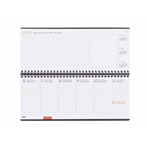 Weekly Planner Finocam Grey Paper 29 x 11,6 cm