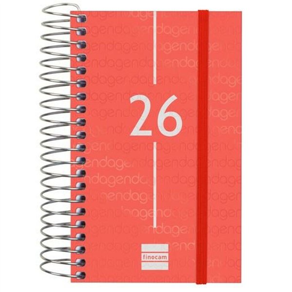 Diary Finocam YEAR Red Mini 7,9 x 12,7 cm 2026