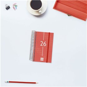 Diary Finocam YEAR Red Mini 7,9 x 12,7 cm 2026