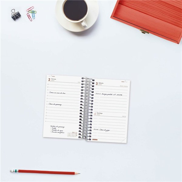 Diary Finocam YEAR Red Mini 7,9 x 12,7 cm 2026