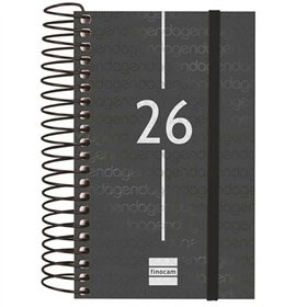 Diary Finocam YEAR Black Mini 7,9 x 12,7 cm 2026