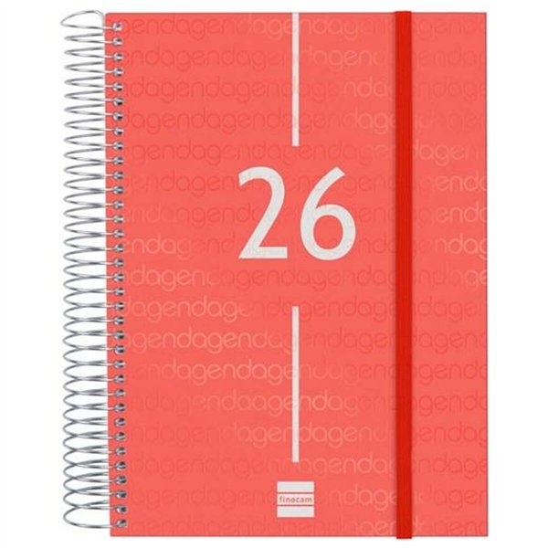 Diary Finocam YEAR Red A5 15,5 x 21,2 cm 2026