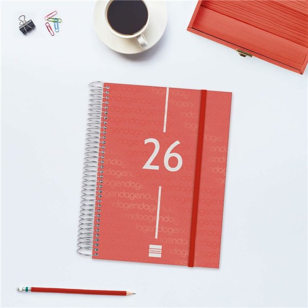 Diary Finocam YEAR Red A5 15,5 x 21,2 cm 2026
