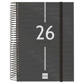 Diary Finocam YEAR Black A5 15,5 x 21,2 cm 2026