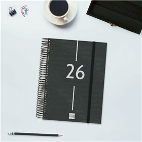 Diary Finocam YEAR Black A5 15,5 x 21,2 cm 2026