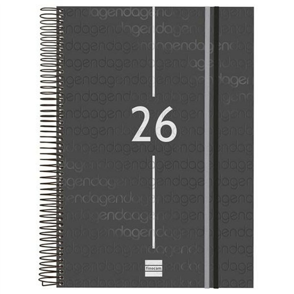 Diary Finocam YEAR Black A4 21 x 29,7 cm 2026