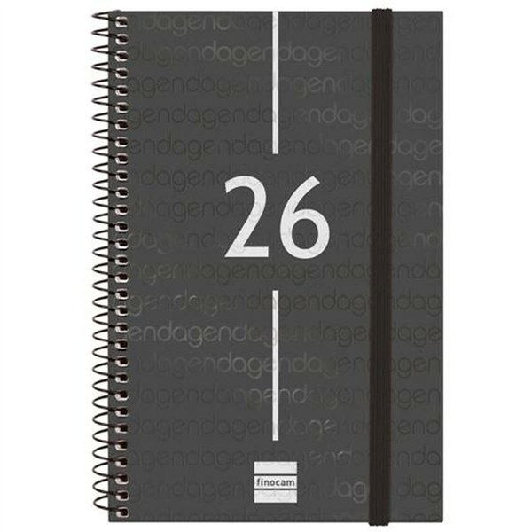 Diary Finocam YEAR Black 11,7 x 18,1 cm 2026