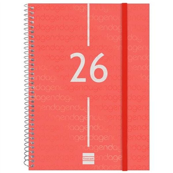 Diary Finocam YEAR Red A5 15,5 x 21,2 cm 2026