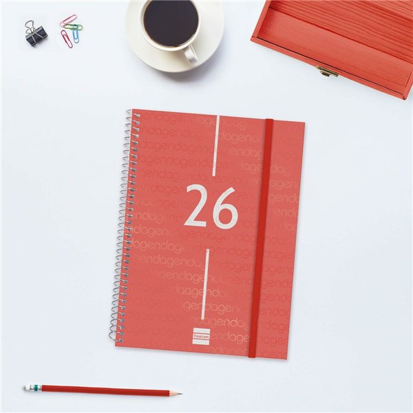 Diary Finocam YEAR Red A5 15,5 x 21,2 cm 2026
