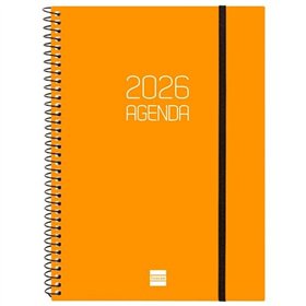 Diary Finocam OPAQUE Orange A5 15,5 x 21,2 cm 2026