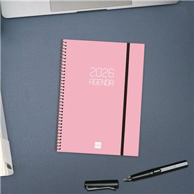 Diary Finocam OPAQUE Pink A5 15,5 x 21,2 cm 2026