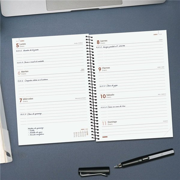 Diary Finocam OPAQUE Black A5 15,5 x 21,2 cm 2026