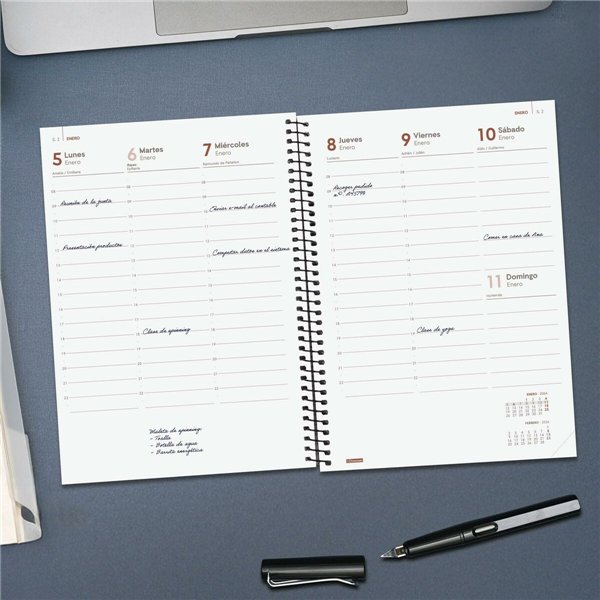 Diary Finocam OPAQUE Black A5 15,5 x 21,2 cm 2026