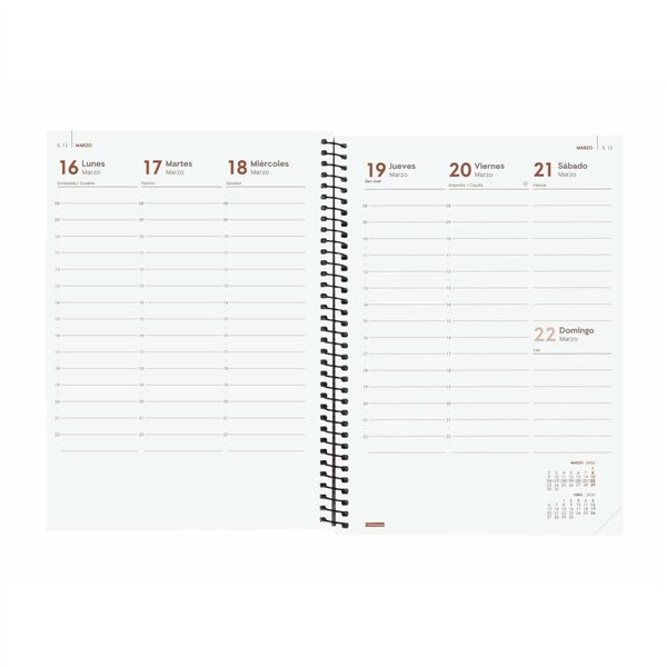 Diary Finocam OPAQUE Black A5 15,5 x 21,2 cm 2026