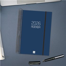 Diary Finocam OPAQUE Blue 16,5 x 24,2 cm 2026