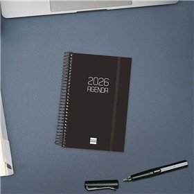 Diary Finocam OPAQUE Black 11,7 x 18,1 cm 2026