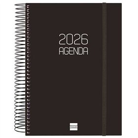 Diary Finocam OPAQUE Black A5 15,5 x 21,2 cm 2026
