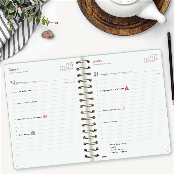 Diary Finocam Alma Mint A5 15,5 x 21,2 cm 2026