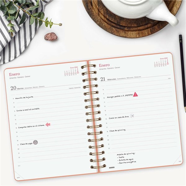 Diary Finocam Alma Coral A5 15,5 x 21,2 cm 2026