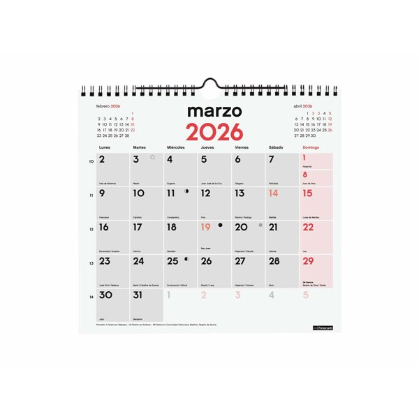 Wall calendar Finocam Paper 2026 26,5 x 24,5 cm