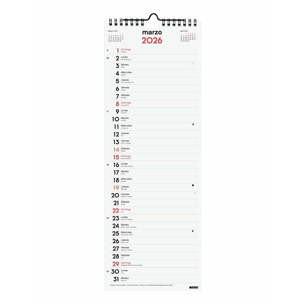 Wall calendar Finocam Paper 15,5 x 43 cm