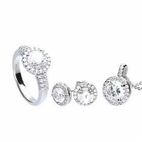 Moteriškas vėrinys bei suderintų aukskarų komplektas Diamonfire 1312691903175 žiedas