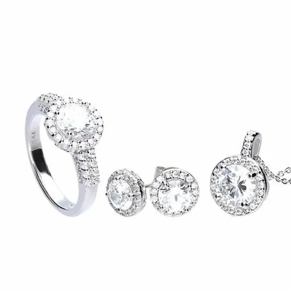 Sievietes kaklarota un saskaņošanas auskari noteikt Diamonfire 1312691903175 Gredzens