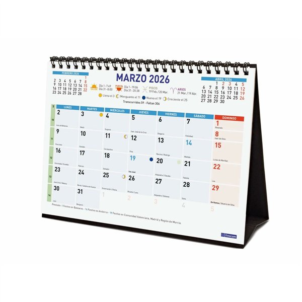Desktop Calendar Finocam Multicolour Paper 21 x 15 cm