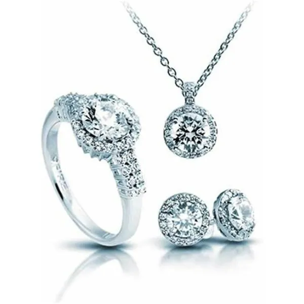 Sievietes kaklarota un saskaņošanas auskari noteikt Diamonfire 1312691903175 Gredzens