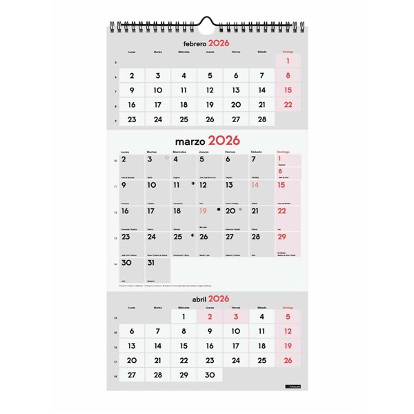 Wall calendar Finocam Paper 23,6 x 43 cm