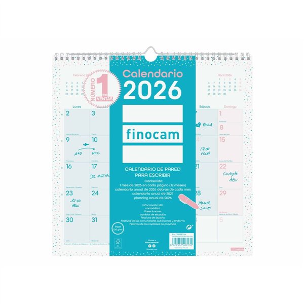 Wall calendar Finocam Multicolour Paper 30 x 30 cm