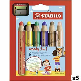 Colouring pencils Stabilo Woody Multicolour 6 Pieces (5 Units)