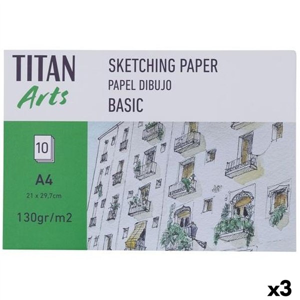 Drawing paper Titan Arts BASIC White A4 10 Sheets (3 Units)
